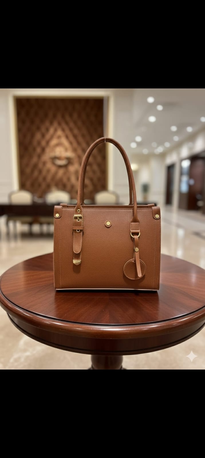 AG Collection Asymmetric Buckle Structured Tote Satchel —   handbag by HandbagsAvenue